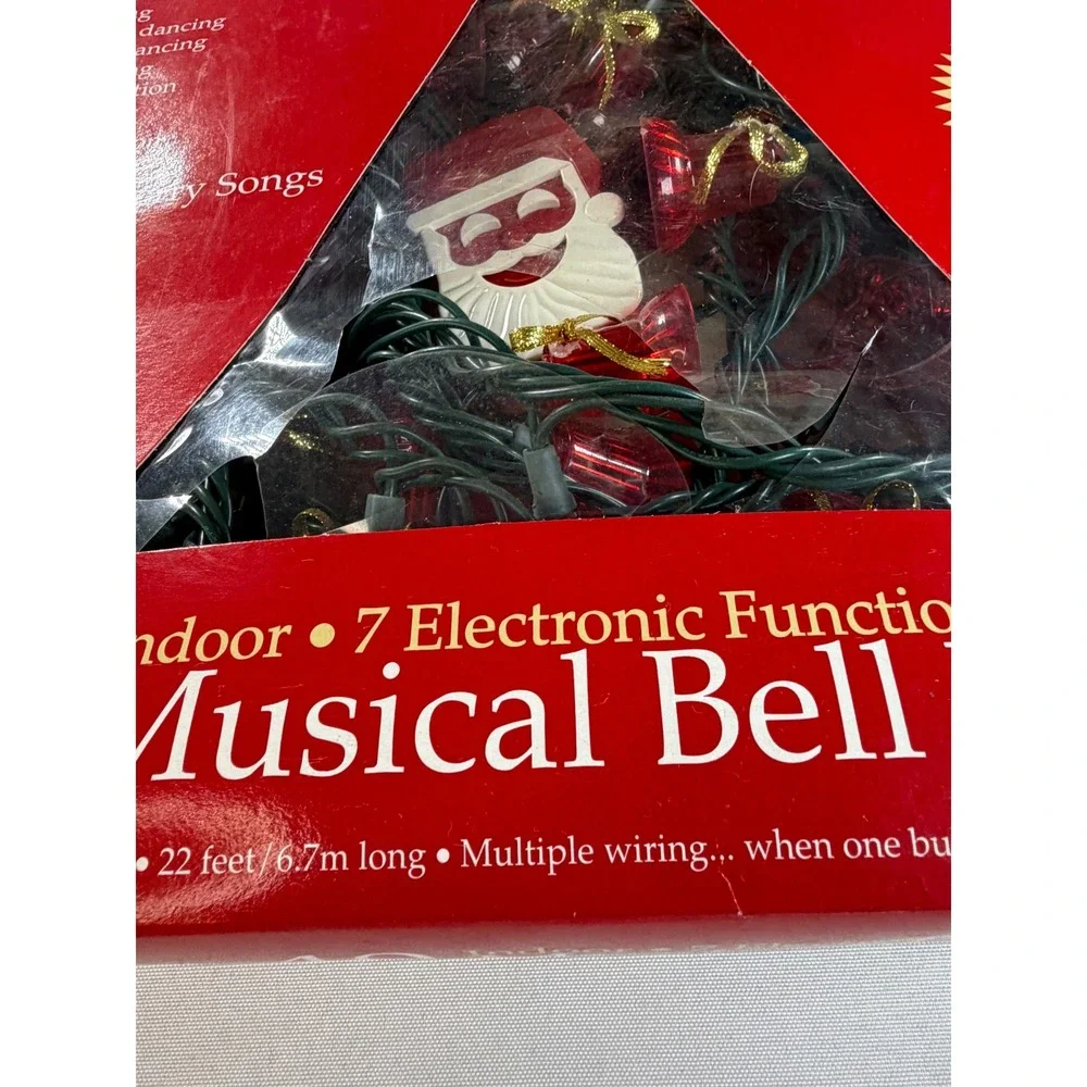 Holiday Time 40 Musical Bell Light Set 25 Songs 7 Functions Santa Red Gold